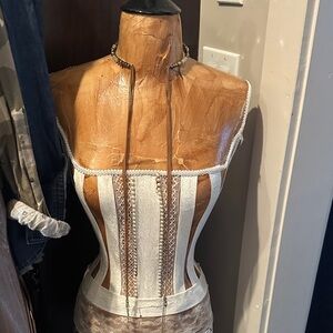 2 bohemian style chokers beaded neck leather, chain strands. 1 silver, 1 gold.